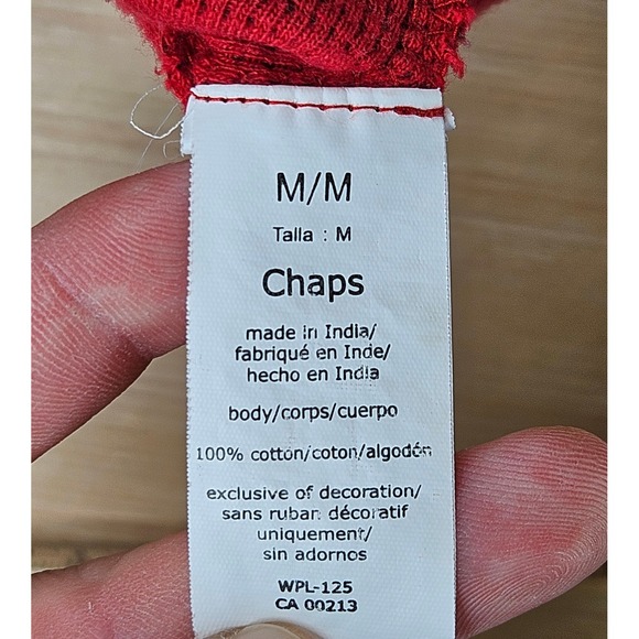 Chaps Sweater Mens M Red Pullover Crew Neck Quarter Zip Waffle Knit‎ Preppy - Picture 7 of 11
